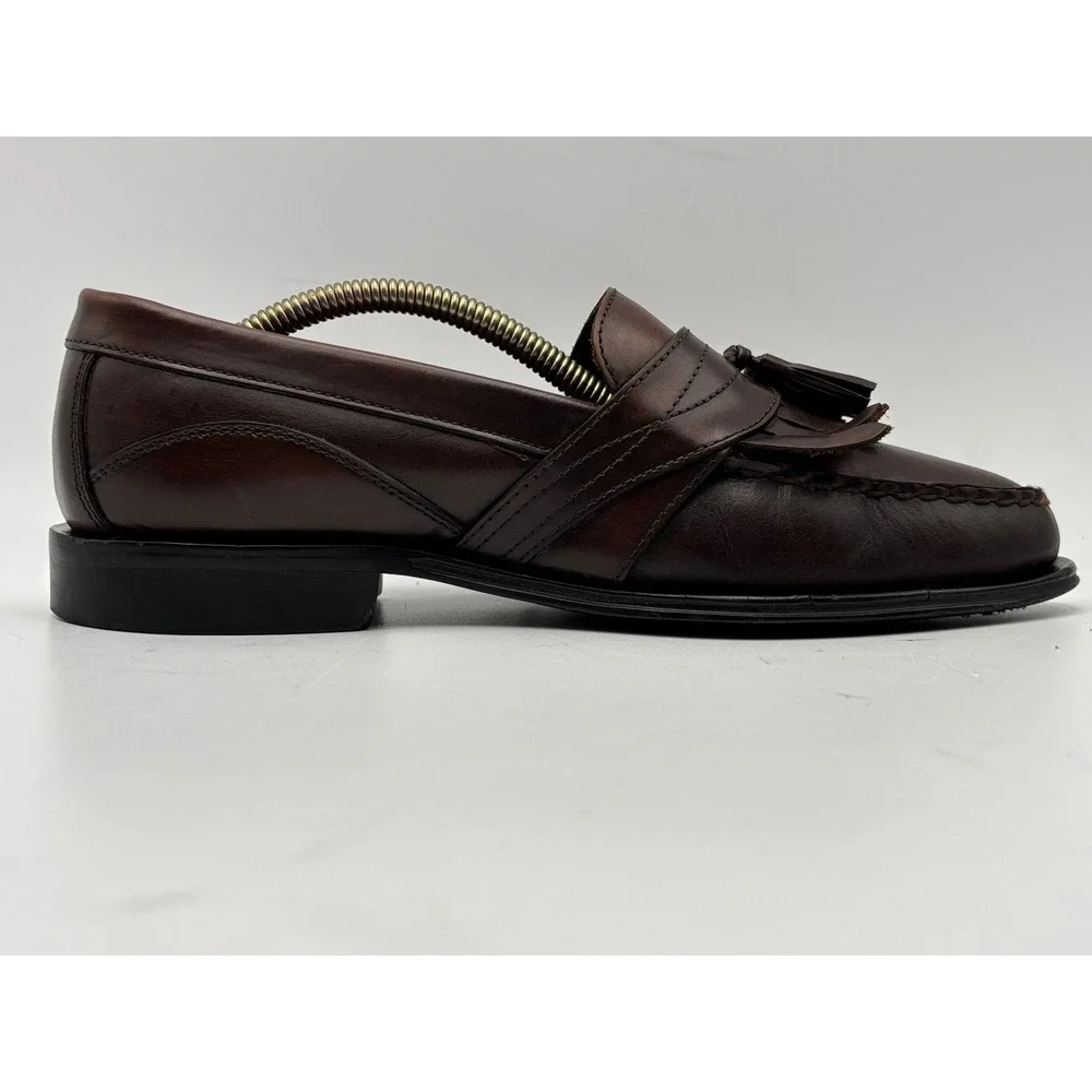 Bass Weejuns Men's Brown Leather Kiltie Tassel Loafers – Classic Dress Shoes
